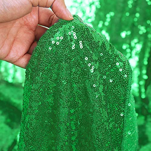 Image of B-COOL Green Sequin Tablecloth St. Patrick's Day Rectangle 90x132 Inch Sequin Table Cloths Sparkly Drape Table Cloths Table Overlay for Wedding Party Cake Dessert Table Christmas Decoration