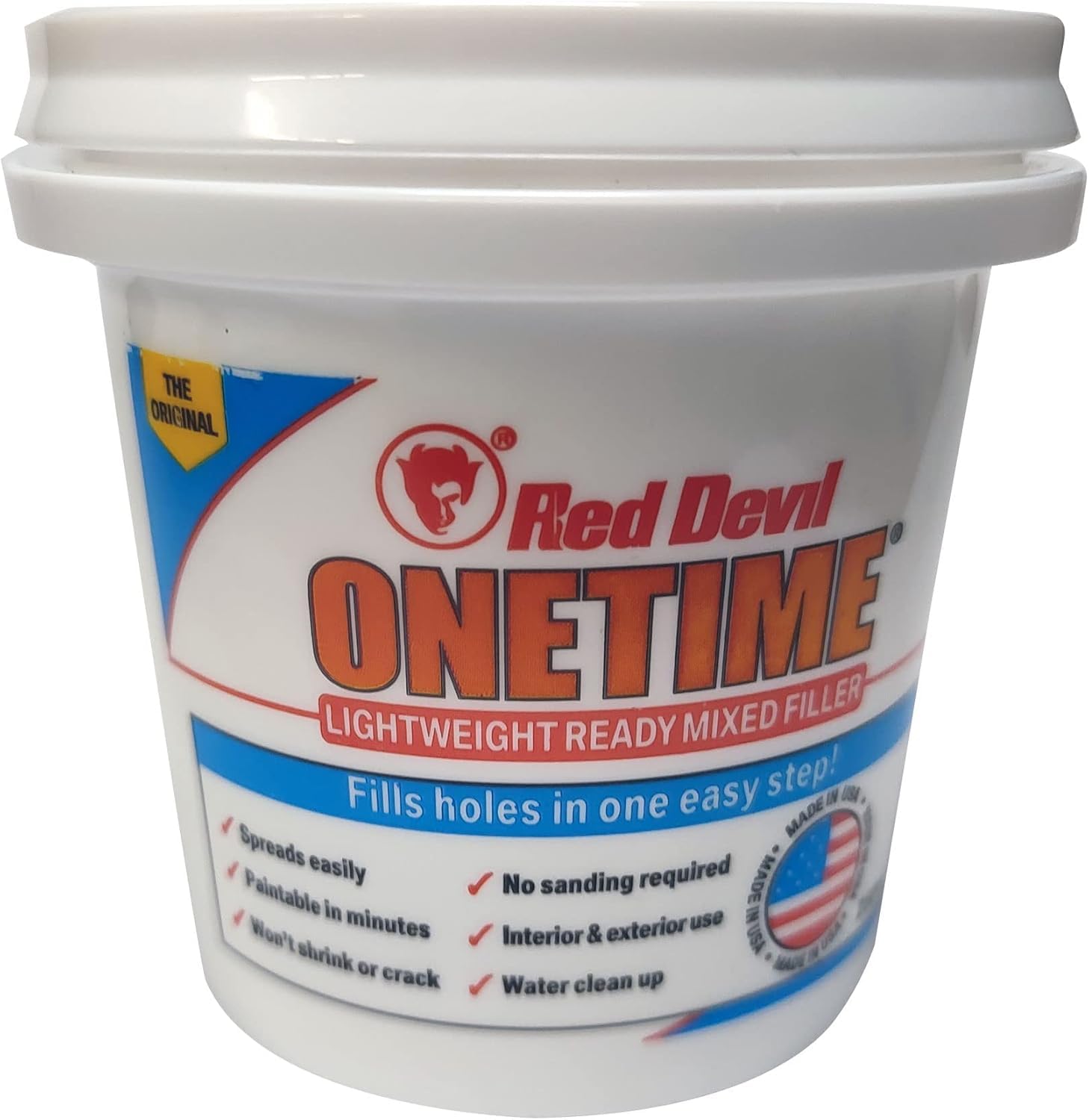 250ml - Red Devil Onetime Interior & Exterior Ready Mixed Lightweight Filler
