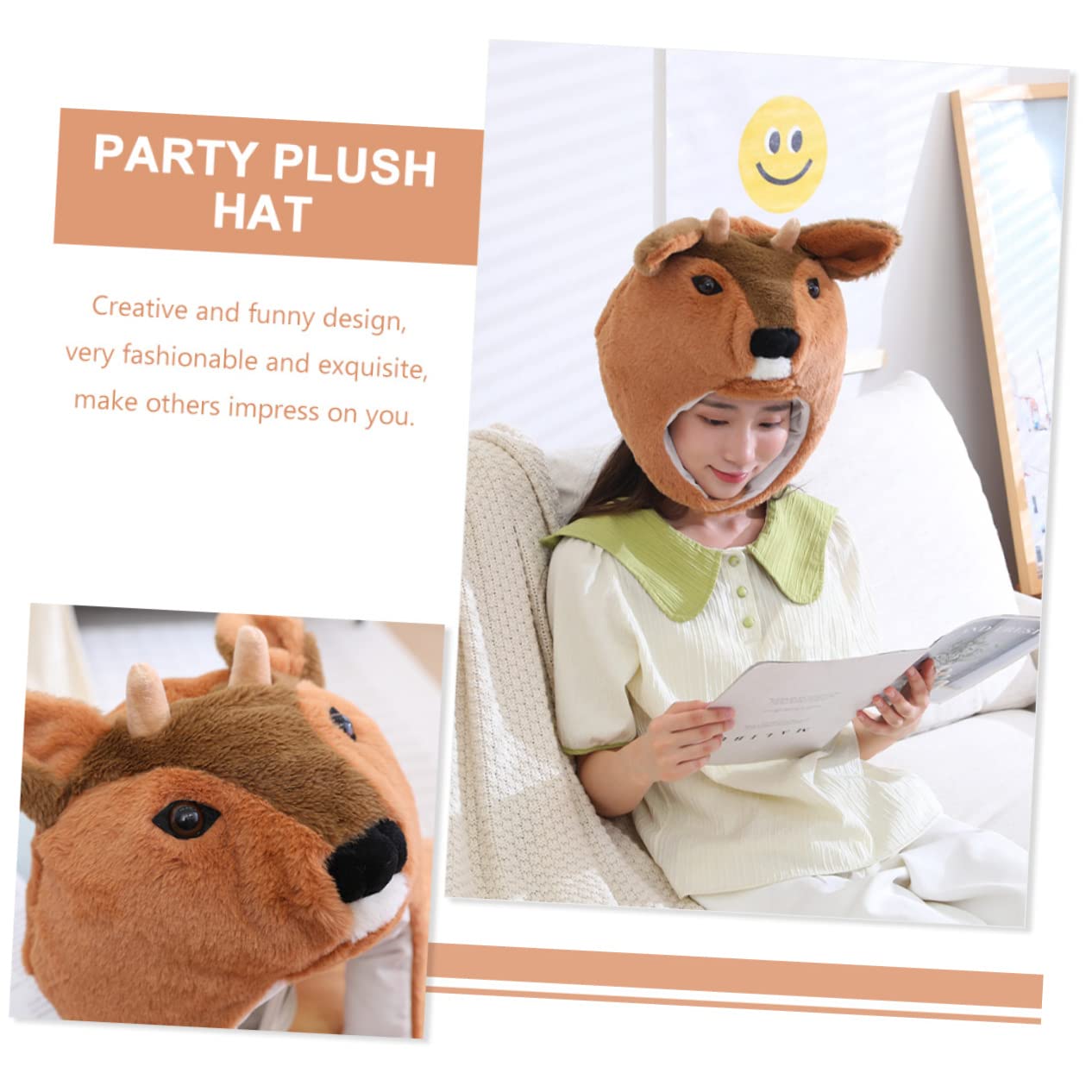 UPKOCH 2piezas Sombrero De Fiesta De Peluche De Ciervo Para Accesorio Divertido De Carnaval y Fotografía Para Celebraciones y Fiestas Temáticas