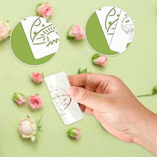 Vista 107 de Augshy Plantillas de Halloween, paquete de 56 plantillas de pintura de calabaza, plantillas de plástico para pintar sobre adornos de madera