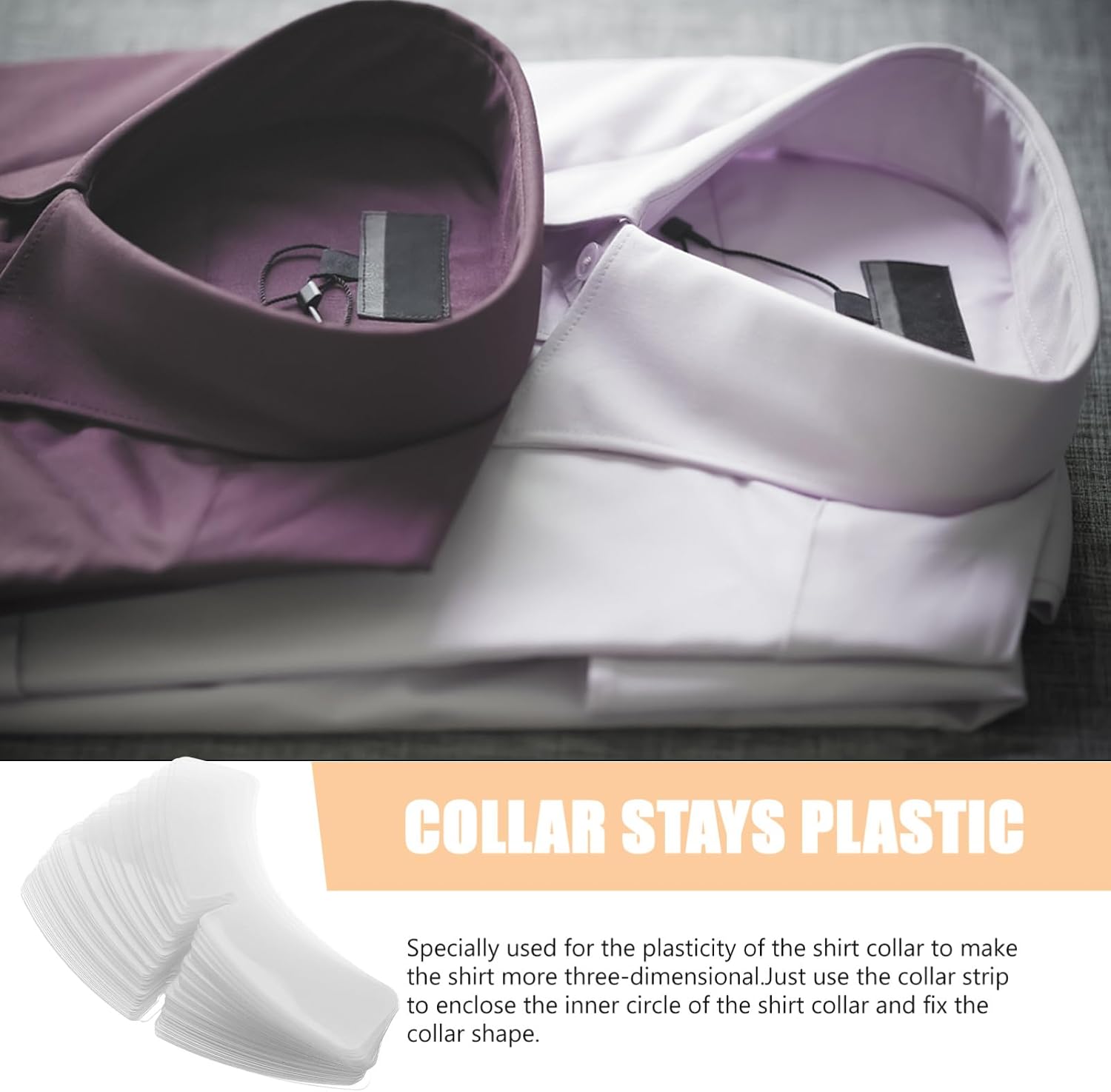 100pcs Collar Support for Men Dress Shirts Plastic Collar Stays for Shaping and Support