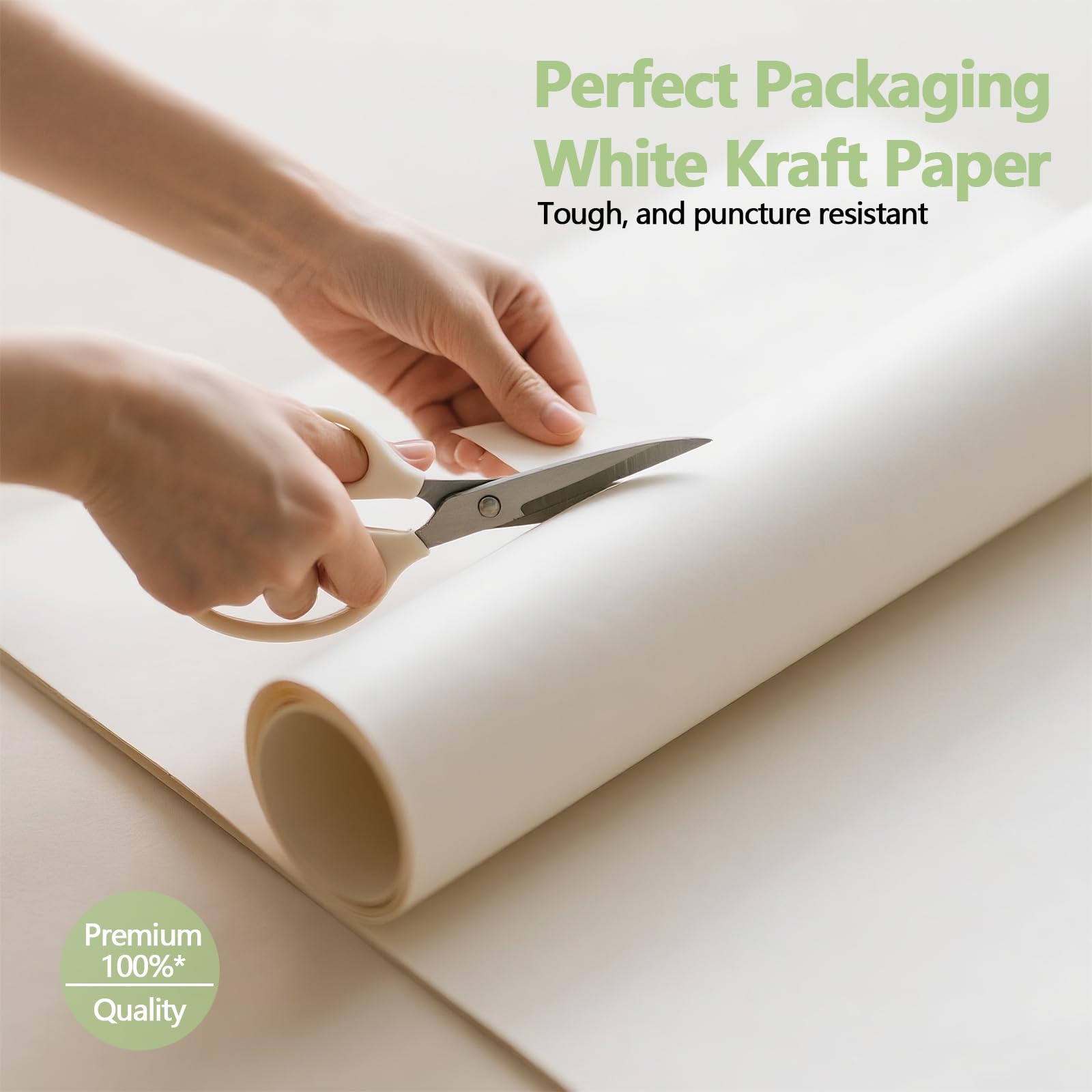 Rouleau de papier kraft, emballage cadeau et bouquet d'artisanat pour déménagement, emballage de tableau d'affichage (blanc, 91,4 x 3,810 cm, 3,7 m)