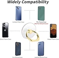 Vista 5 de Soporte de anillo para teléfono celular, soporte de anillo transparente con rotación de 360°, soporte transparente para teléfono celular compatible