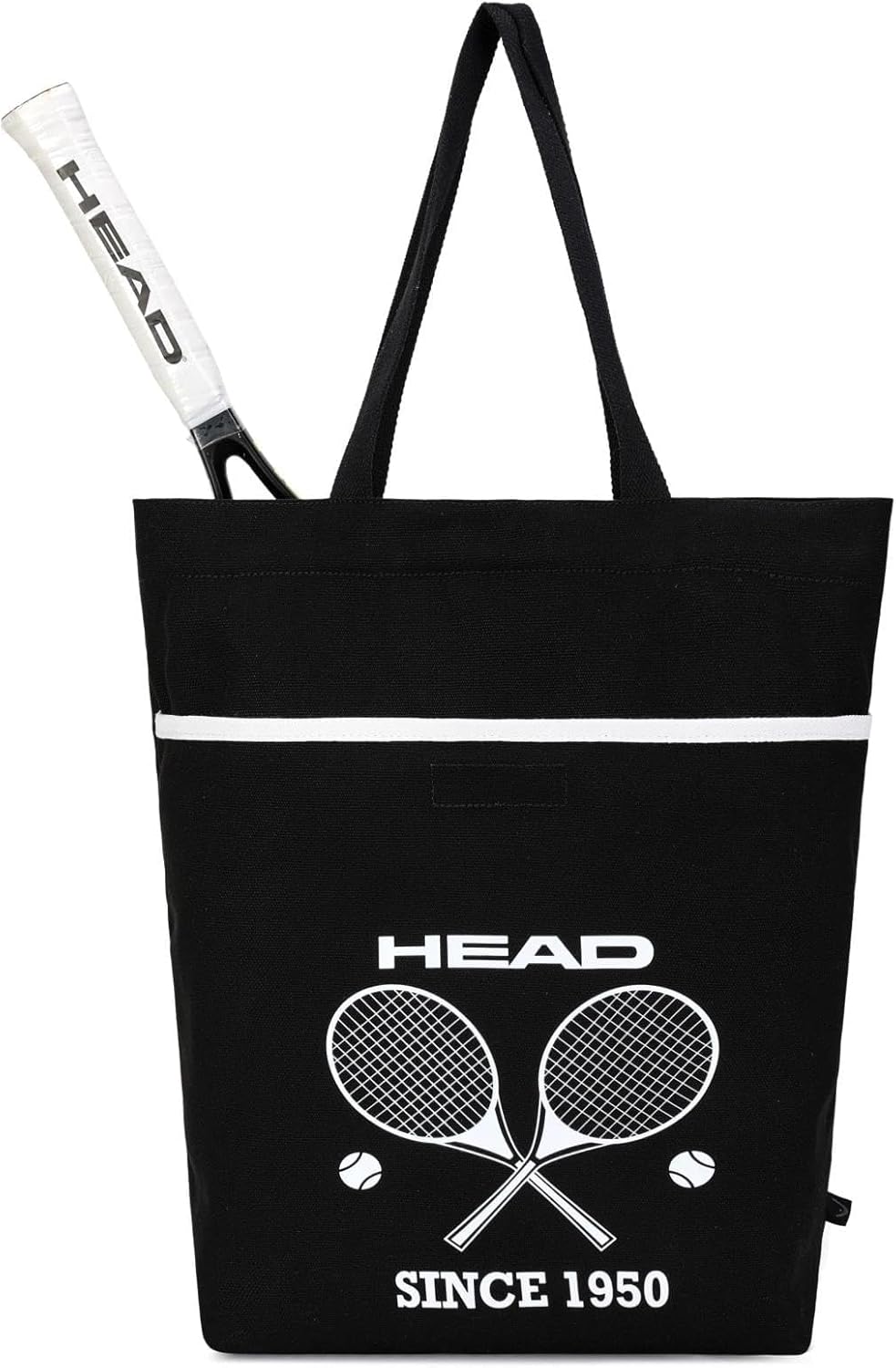 HEAD Tennis Tote Bag for Women,Large Tennis Racket Shoulder Bag with Rackets Holder Fits up to 15.6" Laptop,Waterproof Gym Tote for Badminton Pickleball Padel,Black