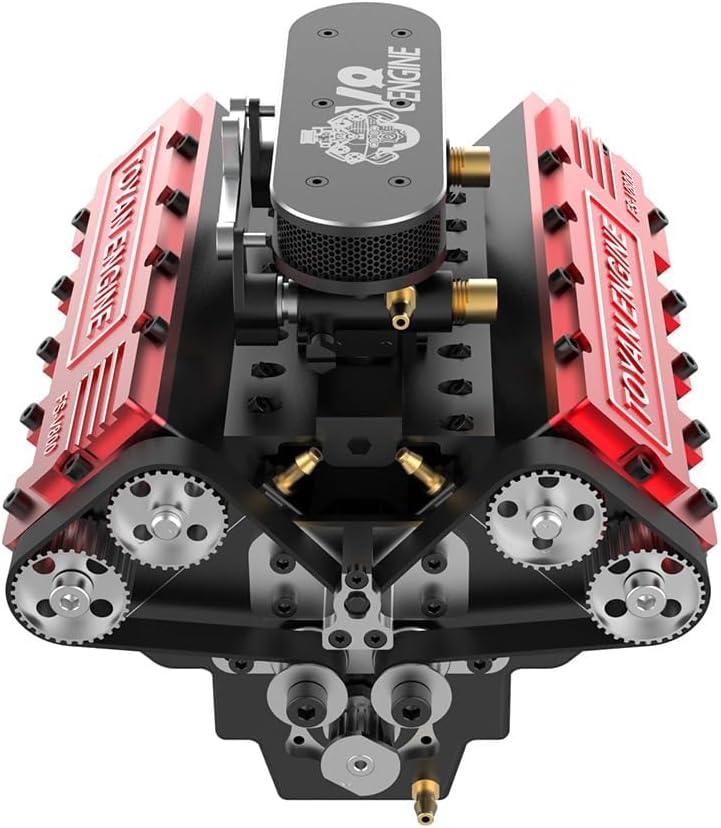 1/10 Scale V8 Engine Model Science Kit – 4-Stroke Water-Cooled Mechanical Assembly Experiment for Physics & Engineering Learning – Build Your Own Precision V8 (Kit Ver.)