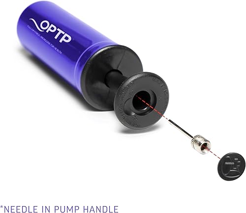 Miniatura 2 de OPTP Bomba de inflado de aguja bomba de bola de ejercicio con aguja para bolas de ejercicio y masaje de tamaño pequeño a mediano, bomba de bola