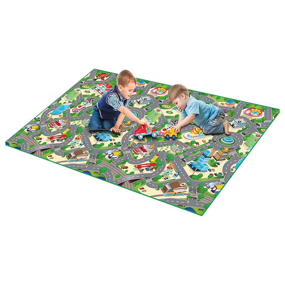 EDUK8 Worldwide Limited Children's Padded Play Mat - Wipe Clean & Water Resistant for Use Indoors & Outdoors, 120 x 100 cm, Great for Education & Play (120 x 200 cm, City)