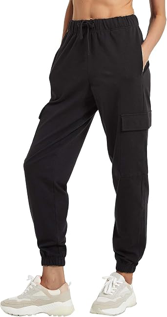 PULI Womens Loose Cargo Sweatpants Pockets Sporty Gym Athletic Fit Jogger Pants Yoga Lounge Trousers