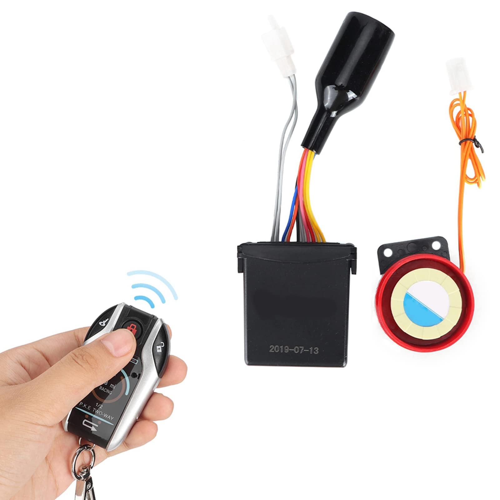 Tbest di Allarme Moto 105-125dB Impermeabile Sicurezza Avviamento Remoto Antifurto con Raggio 300m per Motociclette 12V