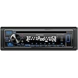 KENWOOD KDC-BT282U CD Car Stereo - Single Din, Bluetooth Audio, USB MP3, FLAC, Aux in, AM FM Radio, Detachable face with White 13-Digit LCD Display and Blue Button Illumination