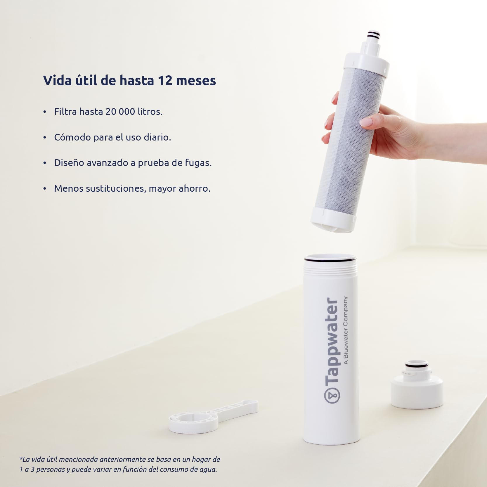 Tappwater InlinePro SMR Filtro de Agua Bajo Fregadero 5 en 1 con Remineralización Natural, Alta Filtración, Elimina +100 Contaminantes, Instalación en Minutos, Agua Mineralizada y Mejor Sabor