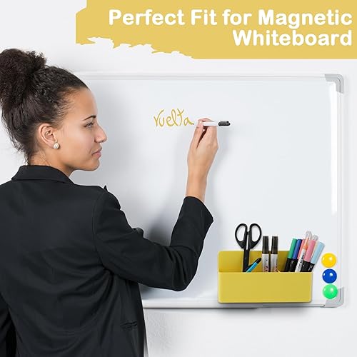 Miniatura 110 de Soporte magnético para bolígrafo, paquete de 2 soportes magnéticos de borrado en seco con compartimentos generosos, marcador de almacenamiento Verde