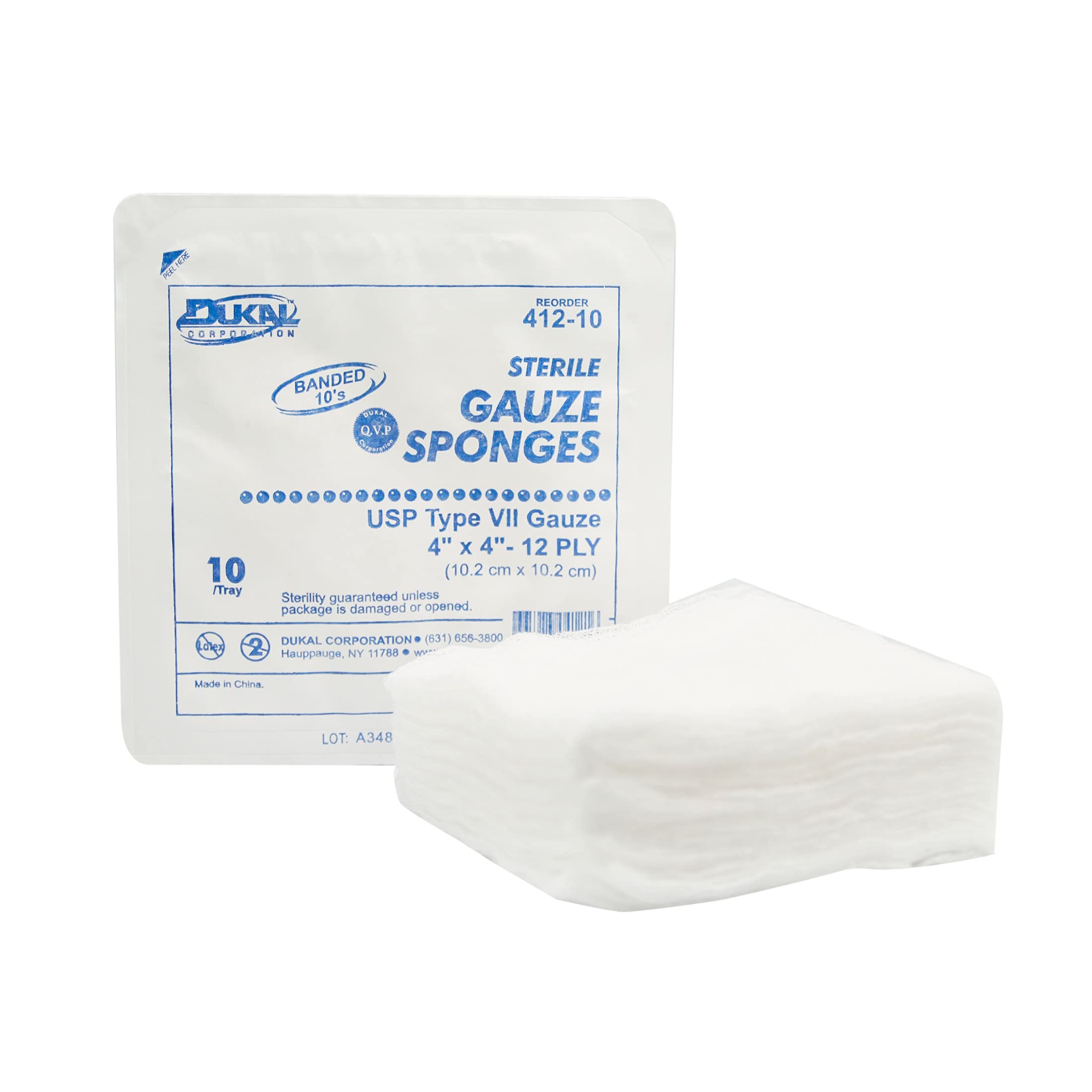 Amazon.com: Dukal - 412-10 Gauze Sponges, Type VII, Sterile, 12
