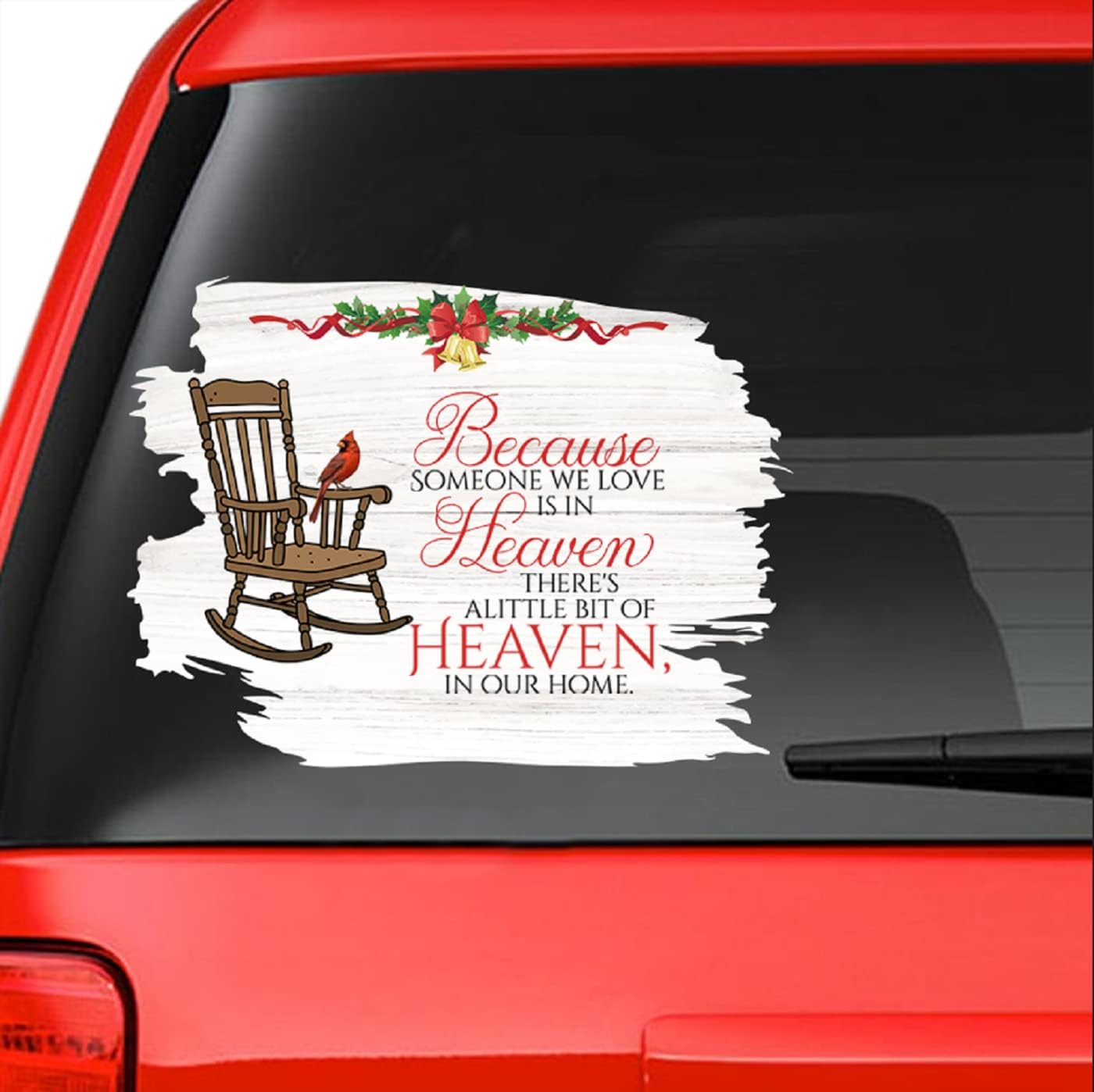 Memory Christmas Waterproof Window Decals for Home Wall Window Décor. Loss of Loved One Christmas Window Sticker Watercolor Memorial. Memorial Christmas Window Sticker: Someone we love in is Heaven, 4XL