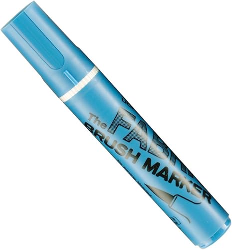 Uchida 722-C-F10 Marvy - Marcador de punta de pincel para tela, azul claro fluorescente