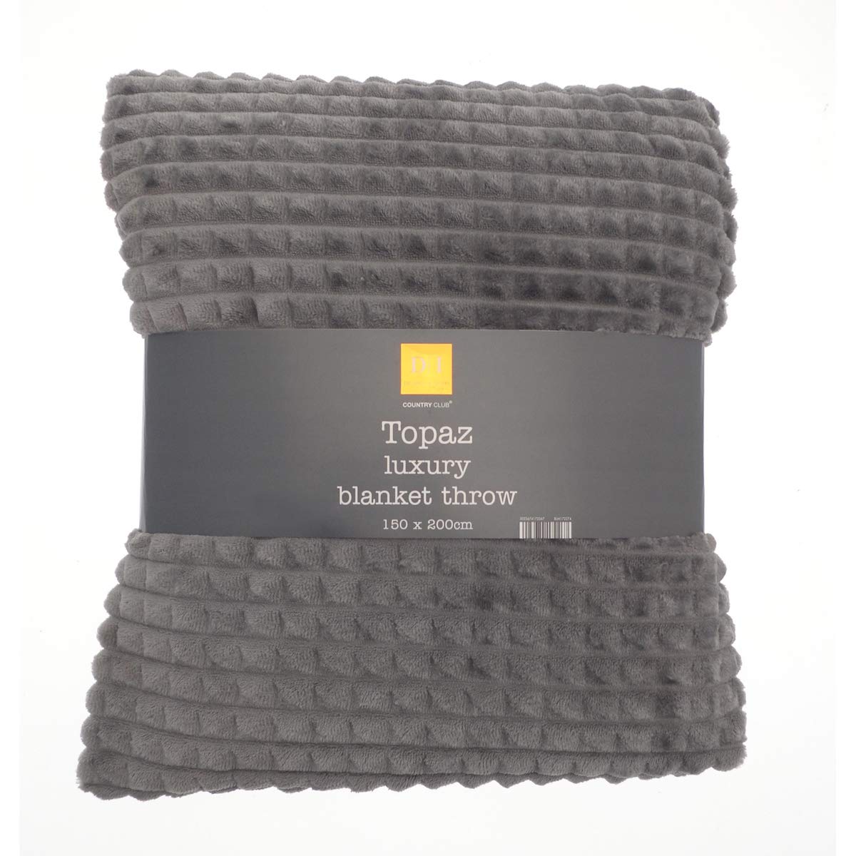Beamfeature Country Club Topaz Luxury Soft Blanket Throw Throwover - Charcoal Grey (150 x 200cm)