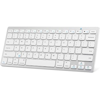 Anker Ultra Slim Bluetooth Wireless Keyboard, for iOS/Android/Mac/Windows, Good for Long Working Periods, White, Remote Work,