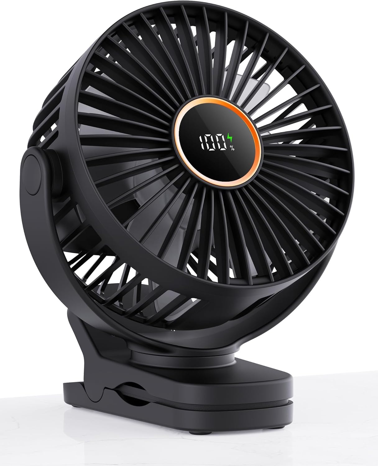 TUNISE USB Rechargeable Clip Fan, Quiet Mini Fan with 2000mAh Battery, 3 Speed, Portable Fan for Office, Baby Stroller, Bedroom and Camping