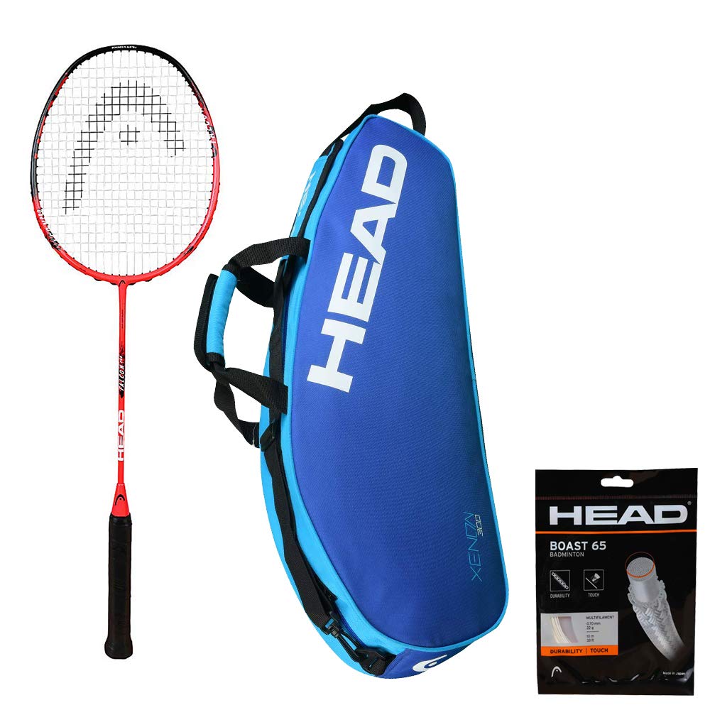 HEAD FALCON PRO BADMINTON RACKET WITH KITBAG XENON 300 AND BOAST 65 BADMINTON STRING ORANGE-image-17