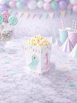 Sevimli Dinozor Temal  Karton M s r Kutusu Popcorn Kutusu 8li