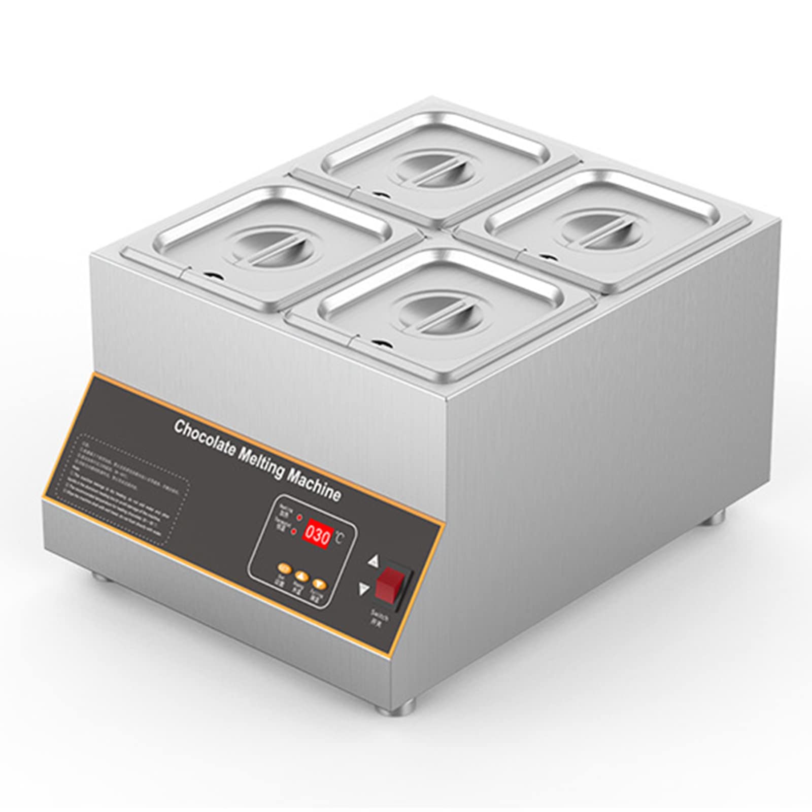 AYCDL Electric Chocolate Melting Pot, Digital Control Chocolate Tempering Machine, 1/2/4 Tanks for 10L of Chocolate, Food Warmer for Chocolate Cheese Milk Soup,B,C