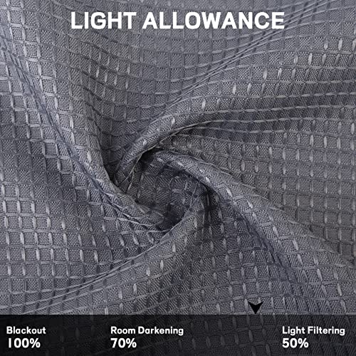 Homerry Grey Valances For Kitchen Windows, Waffle Woven Textured Valance Curtains Waterproof Window Covering Tier Curtains Small Window Curtains For Bathroom Kitchen Bedroom, Grey 60" W X15 L #TOP2