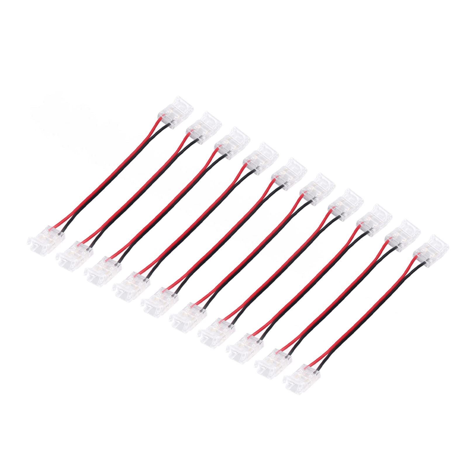 10pcs LED Light Strip Connectors 3Pin 8mm Safe PC Strong Compatibility COB LED Strip Connectors for Home Party Office