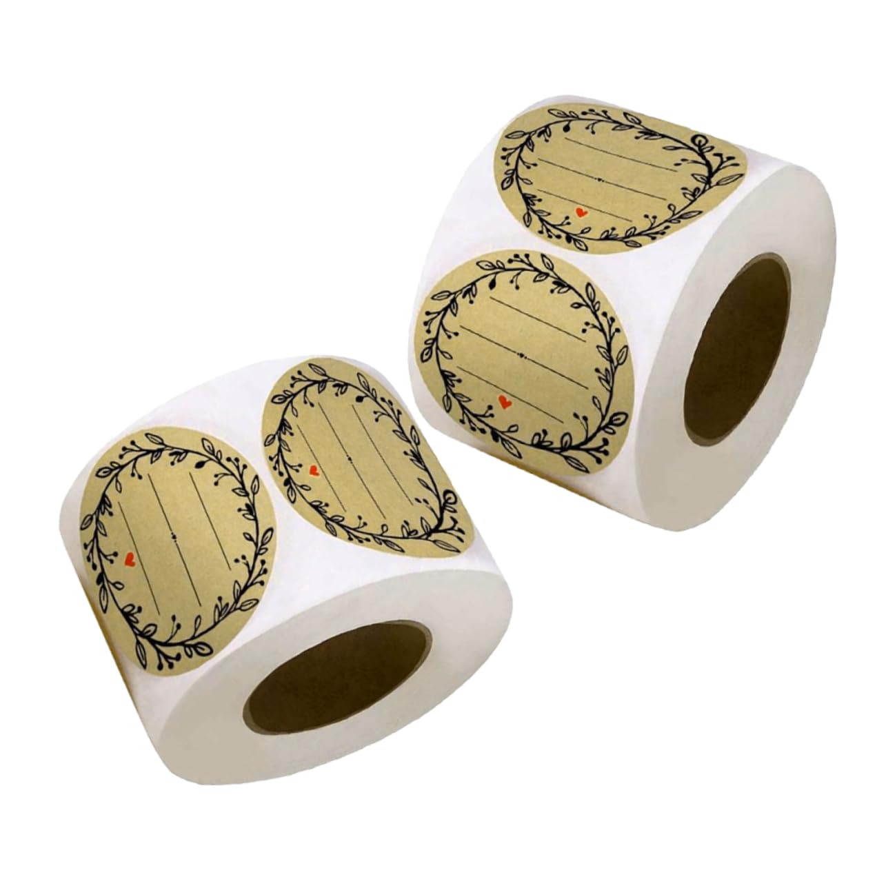 jojofuny 4 Ensembles Autocollants D'étiquettes Auto-adhésives Mignon Stickers Remercier Autocollants Multi-usages Autocollant Étiqueter Papier Kraft 2 Rouleaux*4