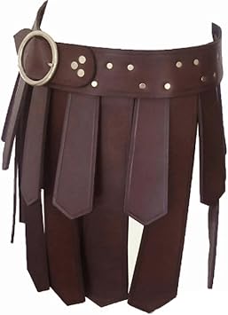 Dance Belt Men Kilt Belt Mens Roman PU Leather Skirt Medieval Waist Belt with Buckle Mens Belts Brown, Mens Dance Belt