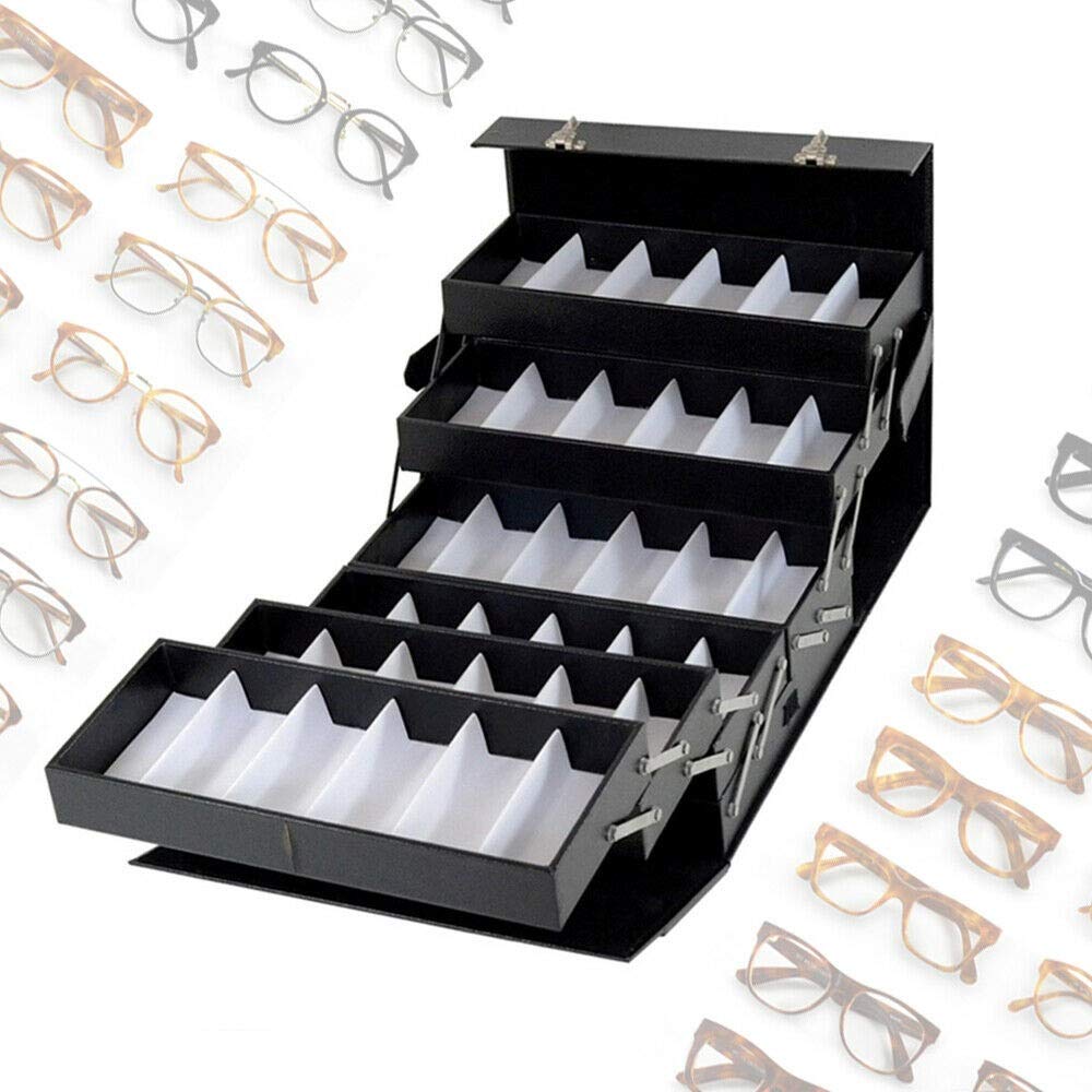 20 Slots Sunglass Organizer with UV-Blocking Lid PU Leather Eyeglass Storage Box 910HEBjCNGL._AC_SY350_QL65_.jpg main image 2