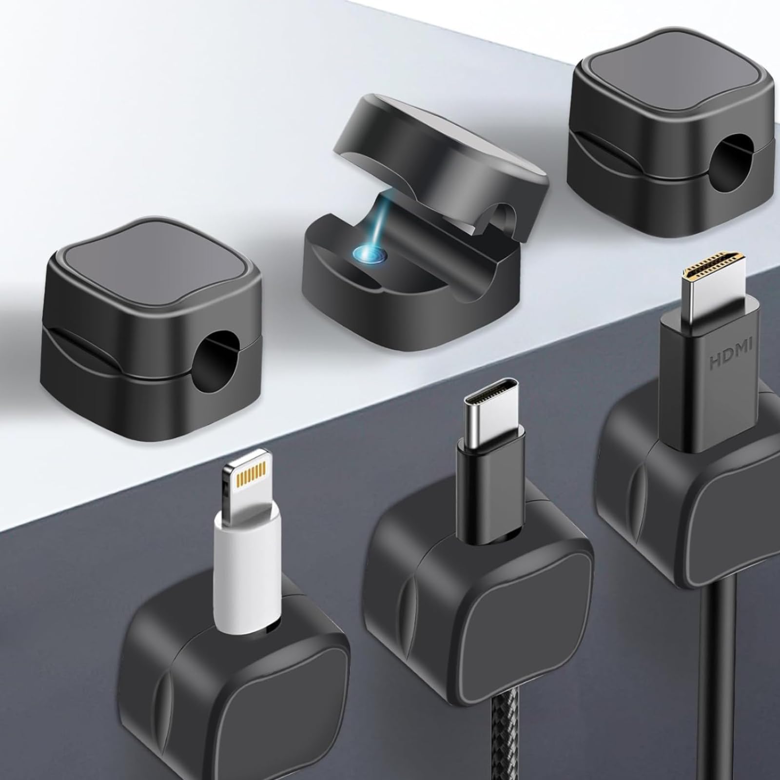 INF Clip per cavi per organizer per cavi da tavolo, 9 pezzi
