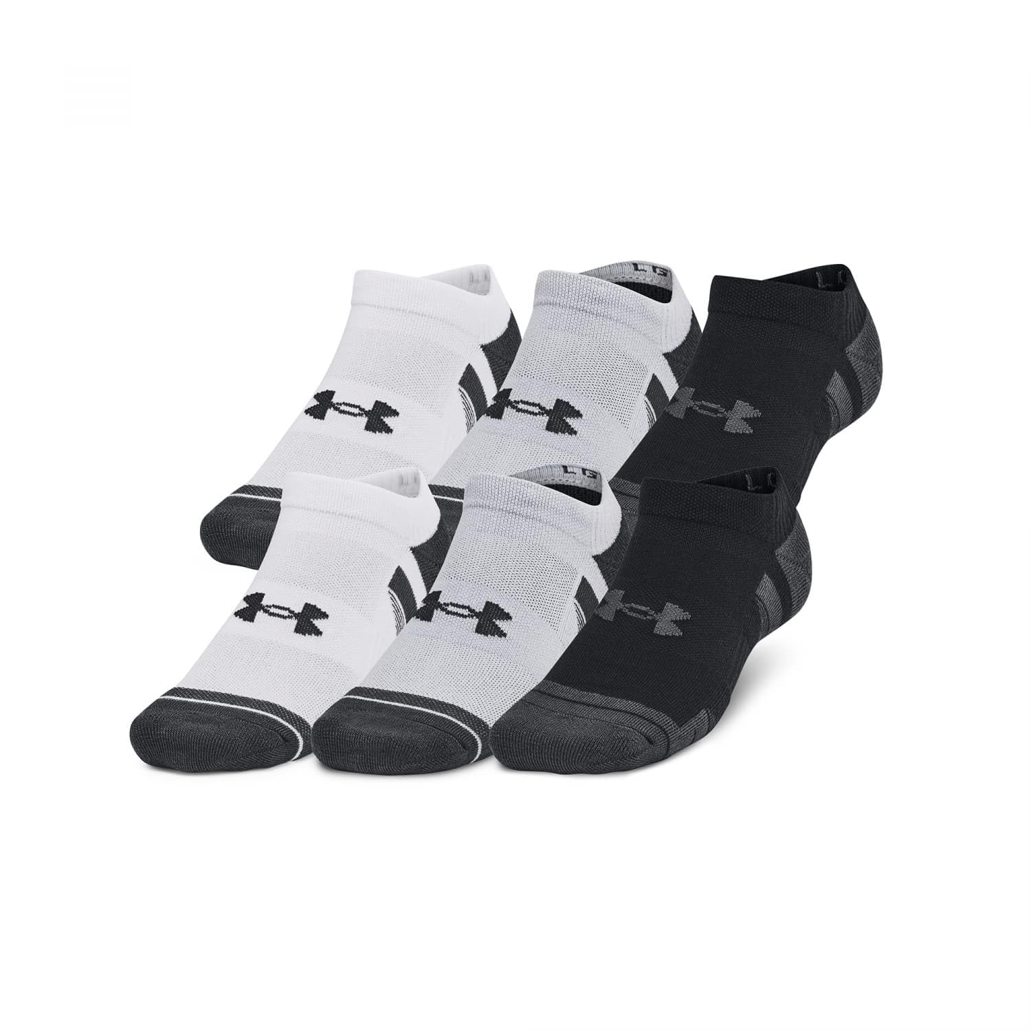 Under Armour Unisex Gray Performance Tech™ 6-Pack No Show Socks Mod / Mod / Jet Xl