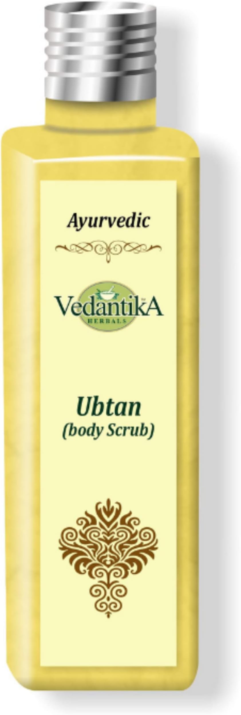 Vedantika Herbals Natural Ubtan Body Scrub for all skin type for Tan removal and Glowing skin.Authentic Ayurveda free from Artificial color,Aroma and Preservatives 100gm