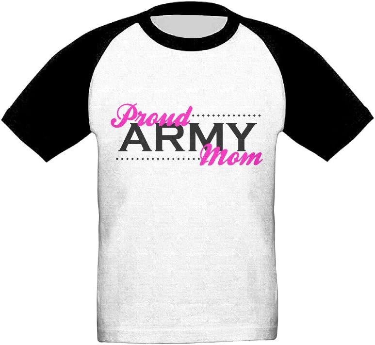 Saroyo Proud Army Mom Kids Raglan T-Shirts 100% Cotton Baseball Short Sleeve Tee 3 Toddler
