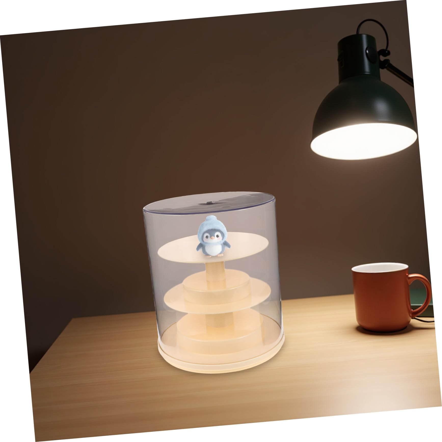 Healifty Vitrina Giratoria Transparente De Acrílico Caja De Almacenamiento para Figuras De Acción Vitrina para Colección para Exhibir Minifiguras Escritorio Prueba De Polvo