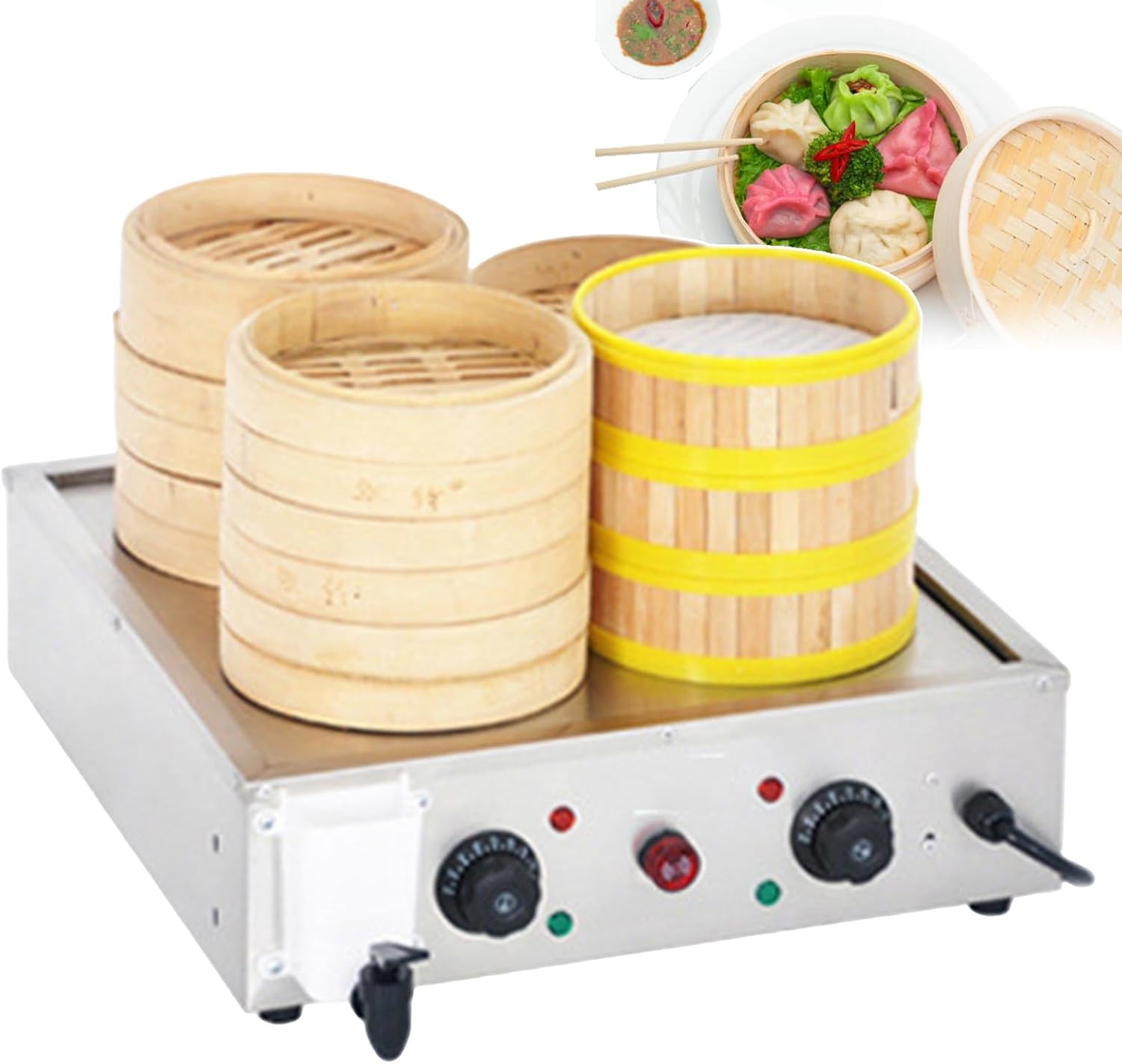 Electric Food Steamer/Commercial Steamed Bun Oven Temperature Range 30~110℃ / Food Bread Buns Steaming Machine with Water Shortage Alarm/For Cooking Pizza, Buns, Dumplings, Vege