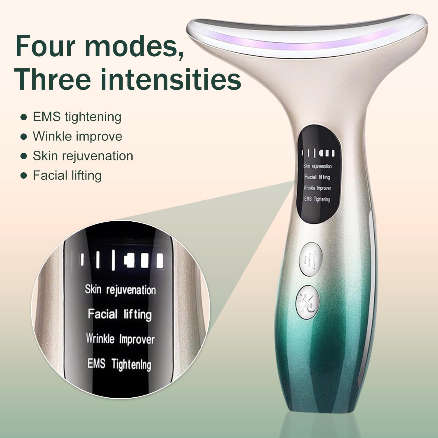 Appareil Anti Rides Visage,4 Modes Massage Visage,Électrique Beauté Appareils,Visage Appareil Anti Rides,Appareils Lifting Massage Visage,Masseur Visage,Double Menton Raffermissant et Liftant