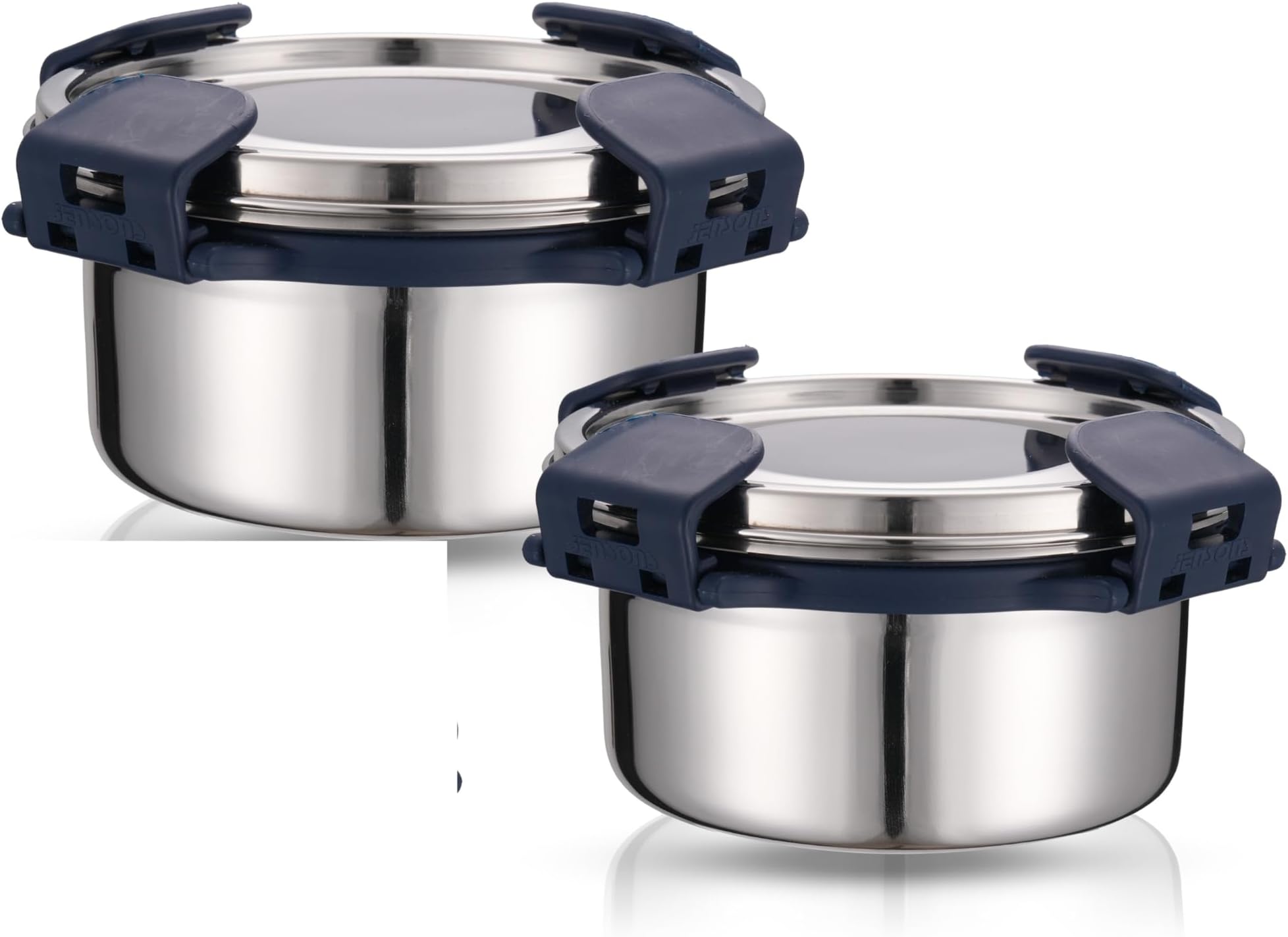 Premium Stainless Steel Lunch Box Containers Set with Airtight & Leak Proof Lids - Pack of 2 Pcs, 350 Ml Each, Premium Containers Set - Boxes - Ideal for Kids & Adults, 11 Cm
