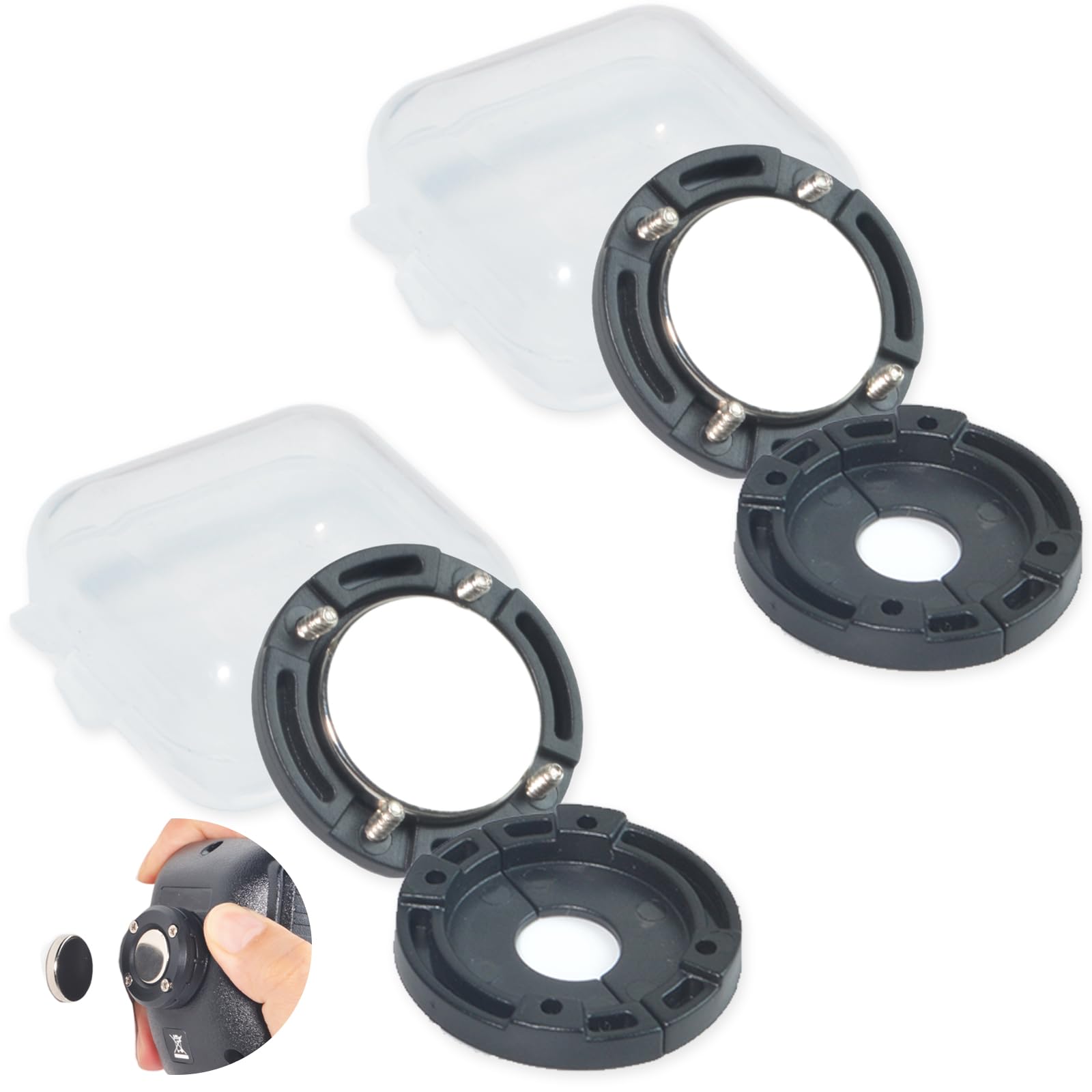 HYS Universal Round Knob Magnet Handheld Shoulder Speaker Microphone&Mic Hanger Magnet Holder Mount for Motorola Kenwood Icom Remote Speaker Microphone with Round Knob