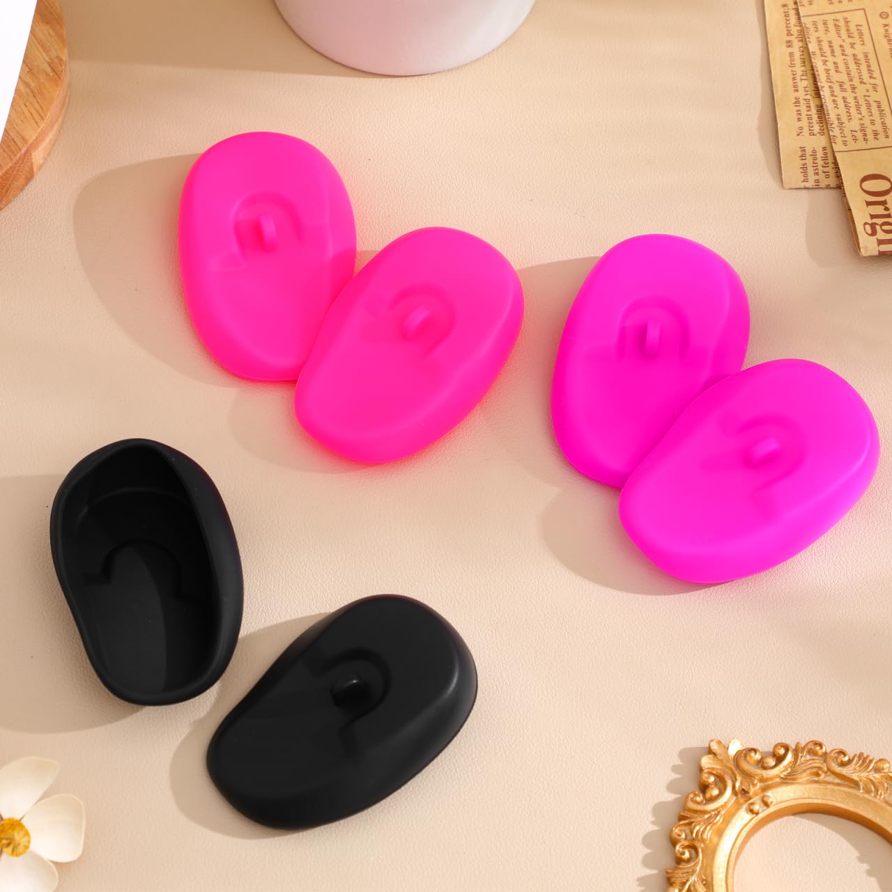 COHEALI 3 Pairs Hairdressing Earmuffs Silicone Ear Covers Waterproof Ear Protection for Hair Dye Perm Highlight Salon Home Use image 5