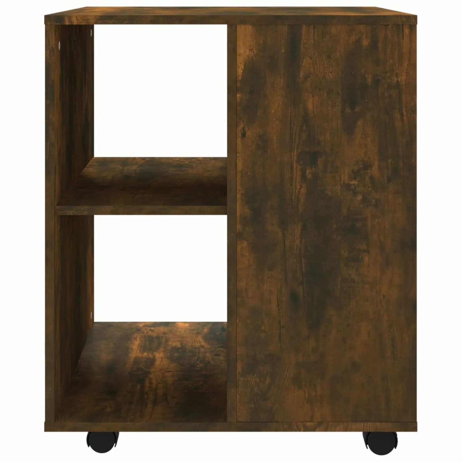 Armadietto con Ruote Rovere Fumo 60x53x72 cm Legno Multistrato,Carrello Porta Stampante, Mobiletto con Ruote, Supporto per Stampante in Legno, Classificatore per Documenti per Studio, Ufficio