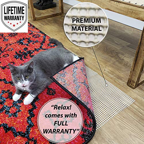 Maxy Home 65”In X 95 In ” Natural Non-Slip Rug Pad | Premium Anti Slip Rug Pad Provides Anti Slip On Area Rugs, Carpets, Runners, Doormats, On Hard Surface Floors. Trim To Use As Shelf Liner (6X9) #TOP2