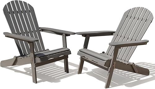 Miniatura 3 de IDZO Juego de 2 sillas Adirondack para exteriores, respaldo premontado, juego de muebles de patio, muebles de exterior para jardín, porche,
