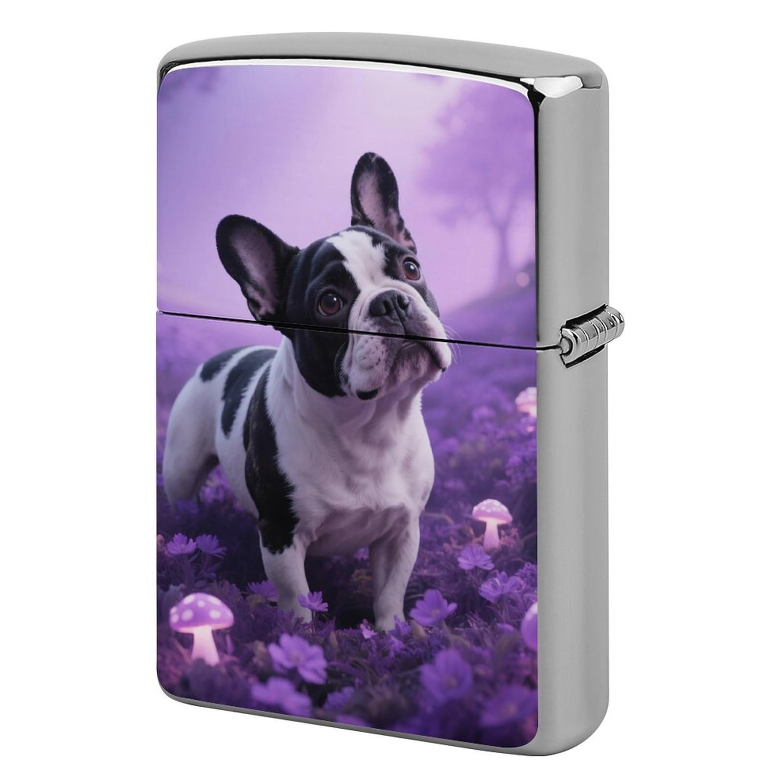 Dog Mushroom Lighter Case Cover Vintage Metal Lighter Sleeve Reusable Lighter Protective Cover Decorative Lighter Holder Birthday Gifts for Men Women