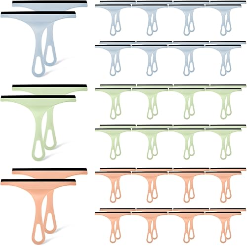 48 piezas de escobilla de goma para puerta de vidrio de ducha, escobilla de silicona de 8.7 pulgadas, limpiador de ventana de vidrio, herramienta de