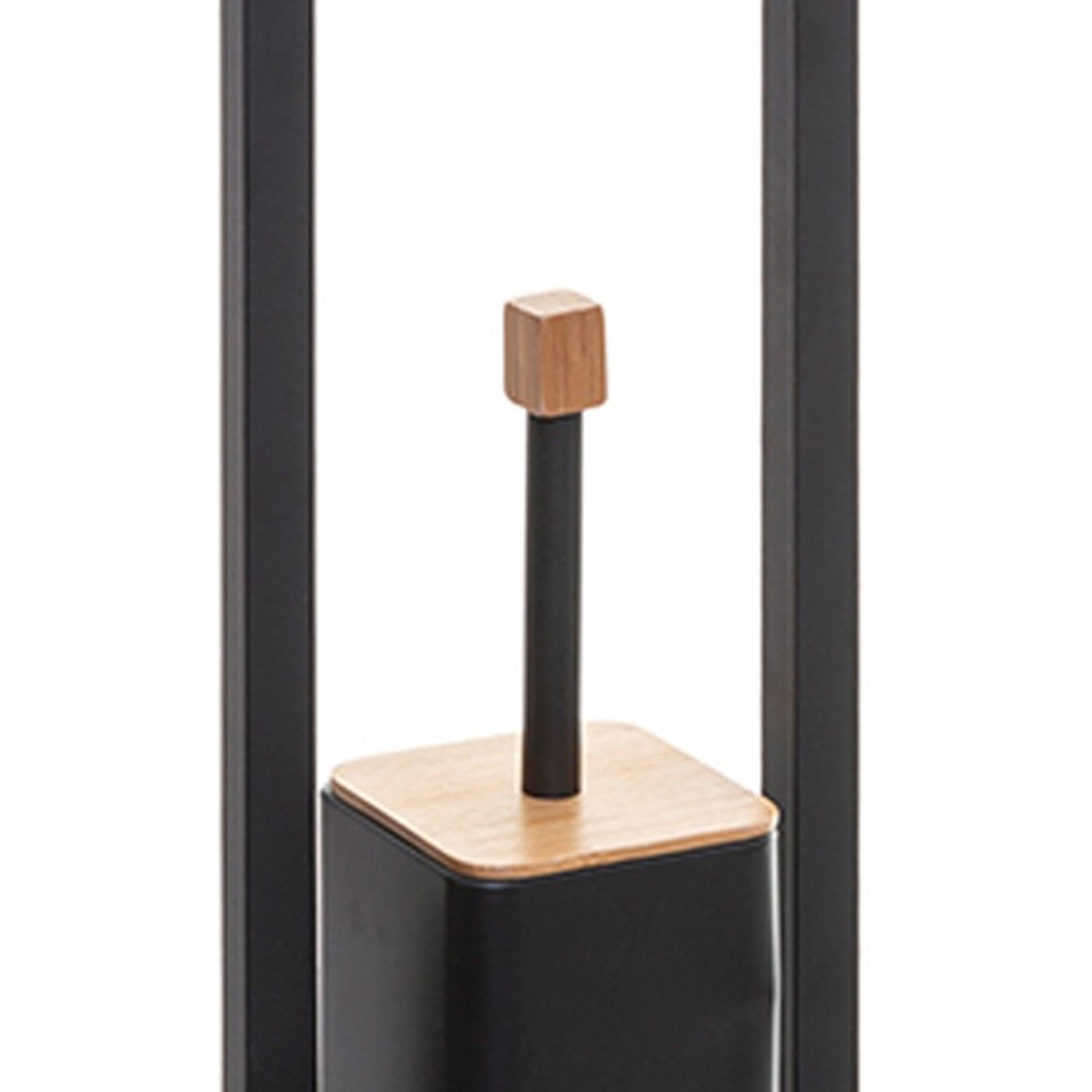 Well Home - Portarrollos con escobillero 'Natureo' en Color Negro Funcional Ø20x60cm