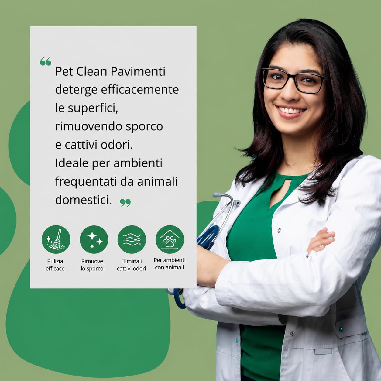 Detersivo pavimenti animali naturale 100 bustine monodose da 5g, Detergente pavimenti non schiumogeno senza cloro sicuro per animali, lavapavimenti detersivo in polvere 500g - Made in italy