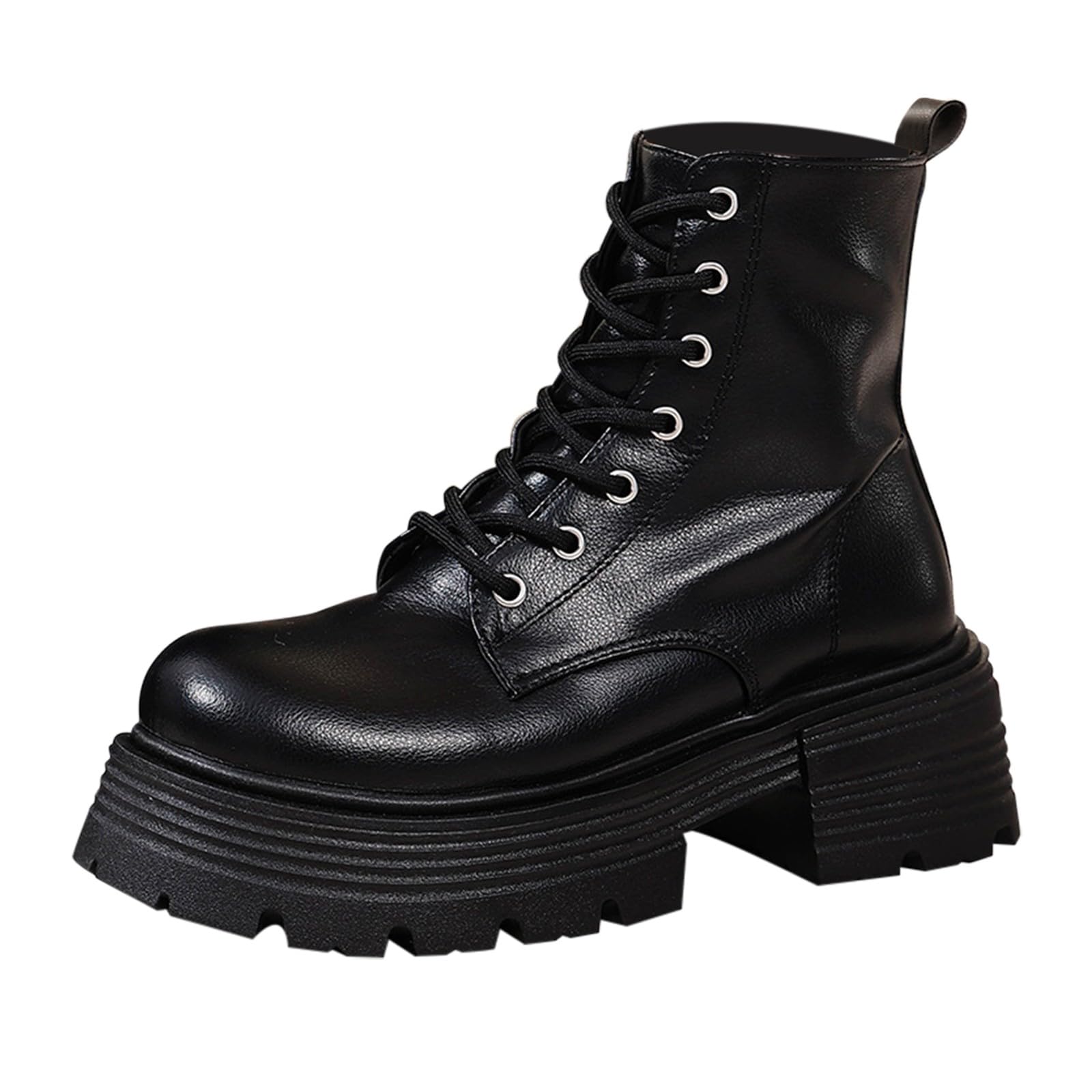 Genérico Botines Mujer Vestir Cordones Plataforma Botas Puntera Redonda Elegantes Zapatos Comodas Ligeros Caminar Bota Informales Antideslizantes Botin para Otoño Invierno Trabajo Paseo y Uso Diario