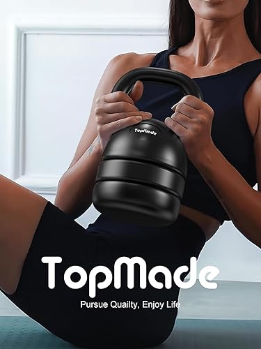 Miniatura 7 de TopMade Juego de pesas rusas ajustables de hierro fundido para ejercicio, fitness, hervidor de agua, agarre de bola de 5, 8, 9, 12 libras