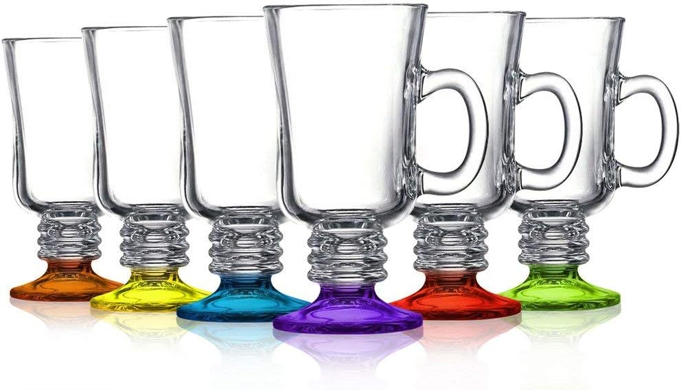 TableTop King Irish Coffee Mug colored accent Party Color Set of 6